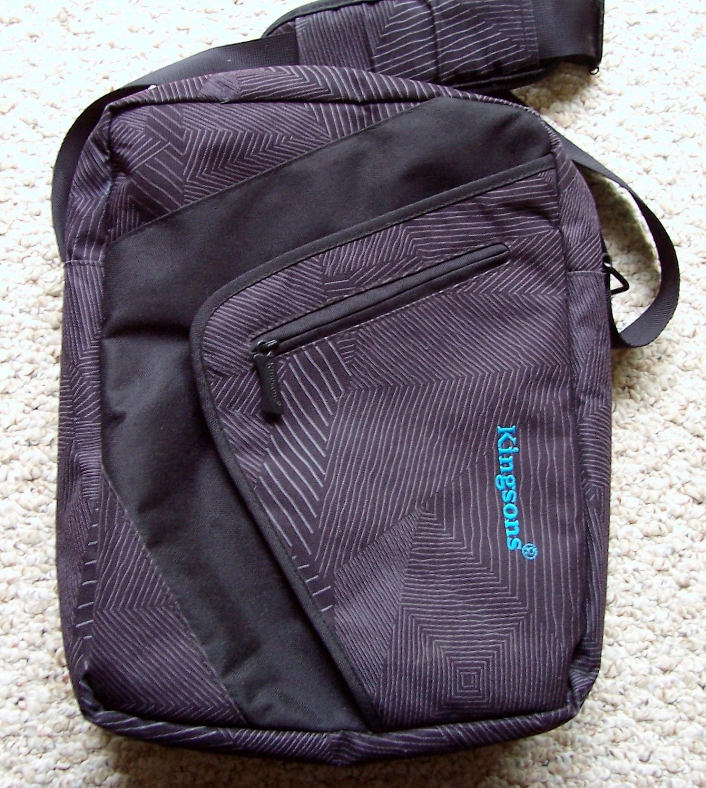 Kingsons KS3005W 12.1 inch Black Laptop Shoulder Messenger Bag Zig Zag Series