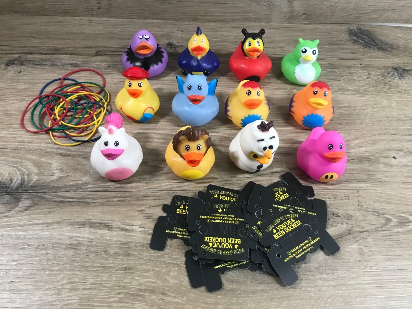 Rubber Duckie Ducks Mixed Lot of 12 Jeep