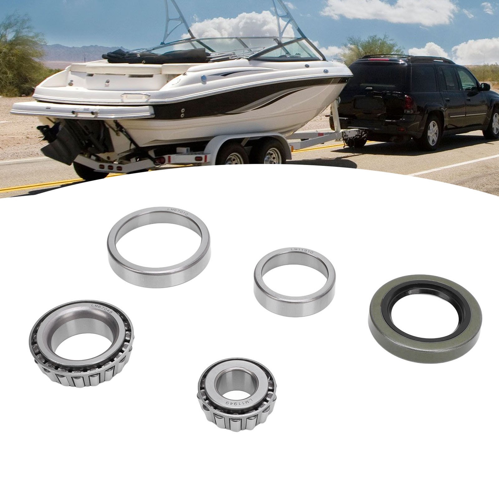 Trailer Axle Hub Bearings Set 5PCS Trailer Wheel Bearing Kit For 1-1/4in 3/ YVVW