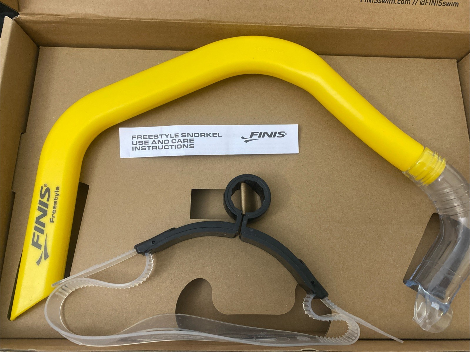 FINIS Freestyle Center-Mount Swimming Snorkel , Yellow, Adult