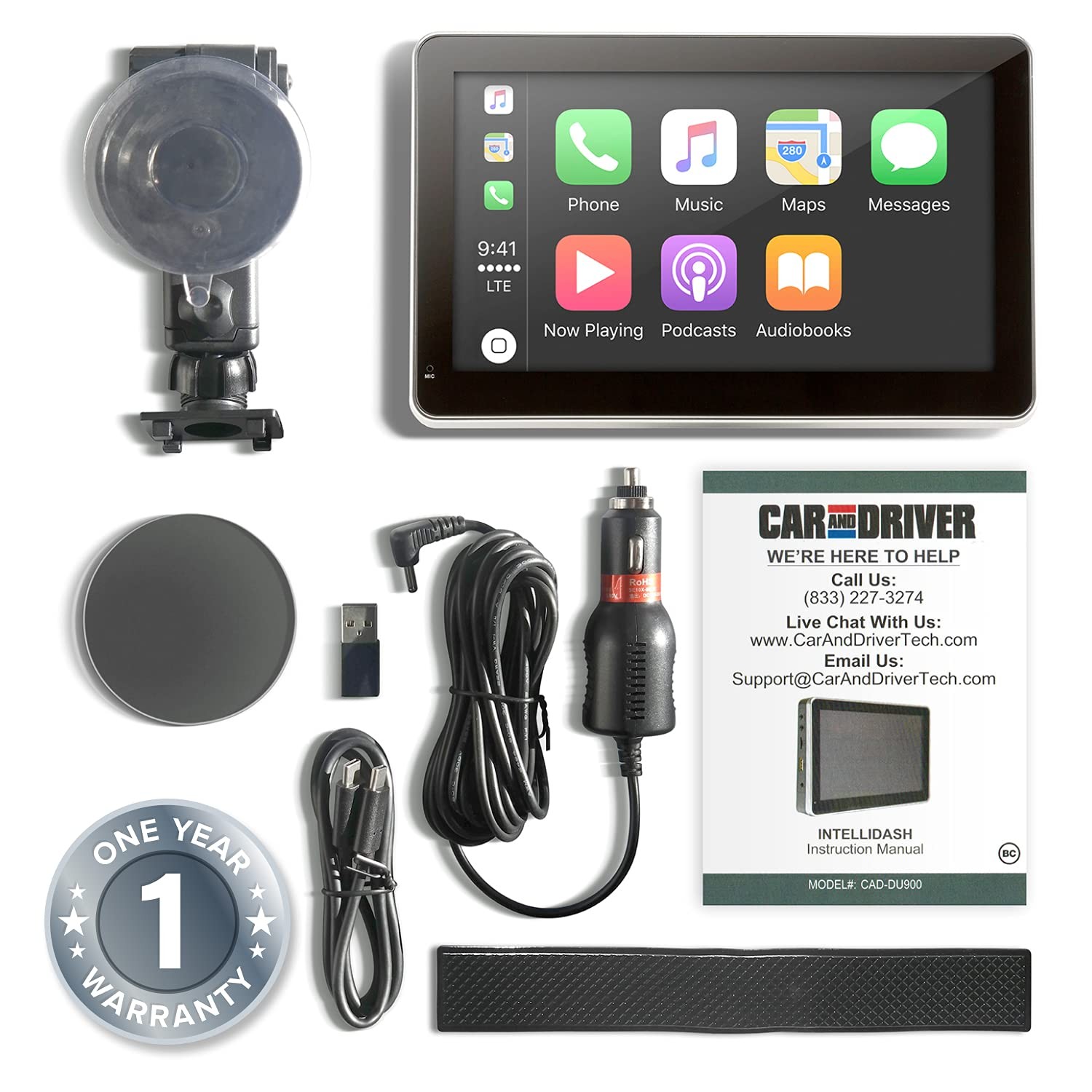 Car and Driver INTELLIDASH CAD-DU900 7'' IPS Touchscreen CarPlay Android Auto