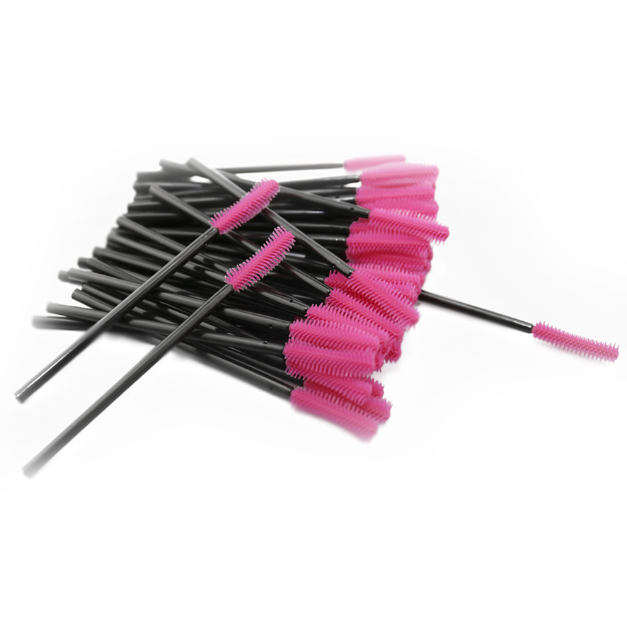 50pcs Eyelash Mascara Wands Brush Set  Disposable Silicone Extension Applicators