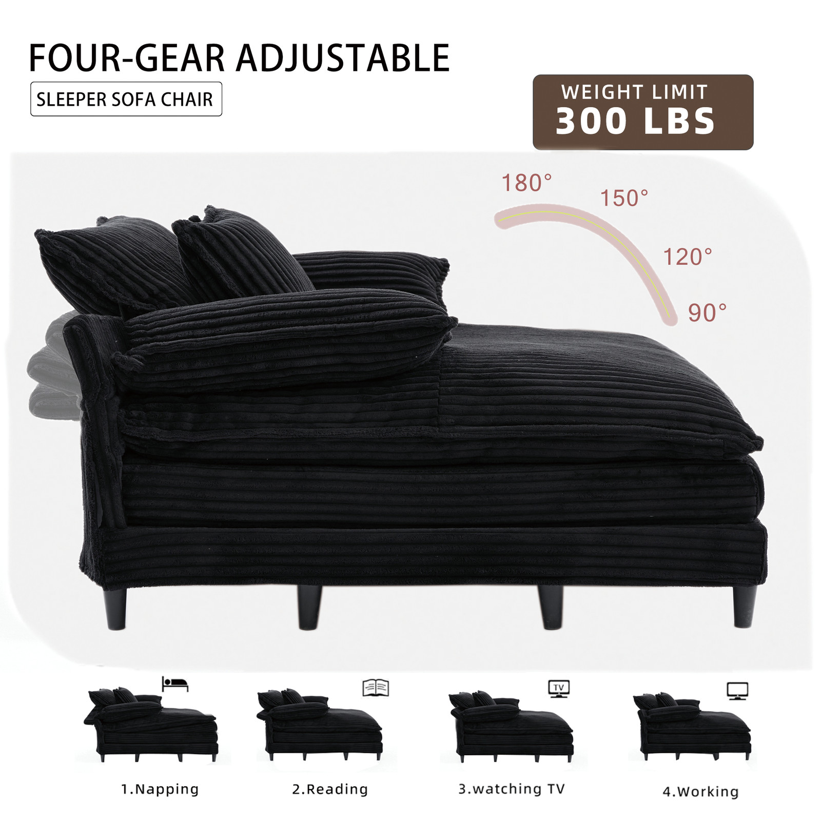 [NEW ARRIVED] [VIDEO PROVIDED] 54.75" W Oversized Chaise Lounge Chair,Fluffy c