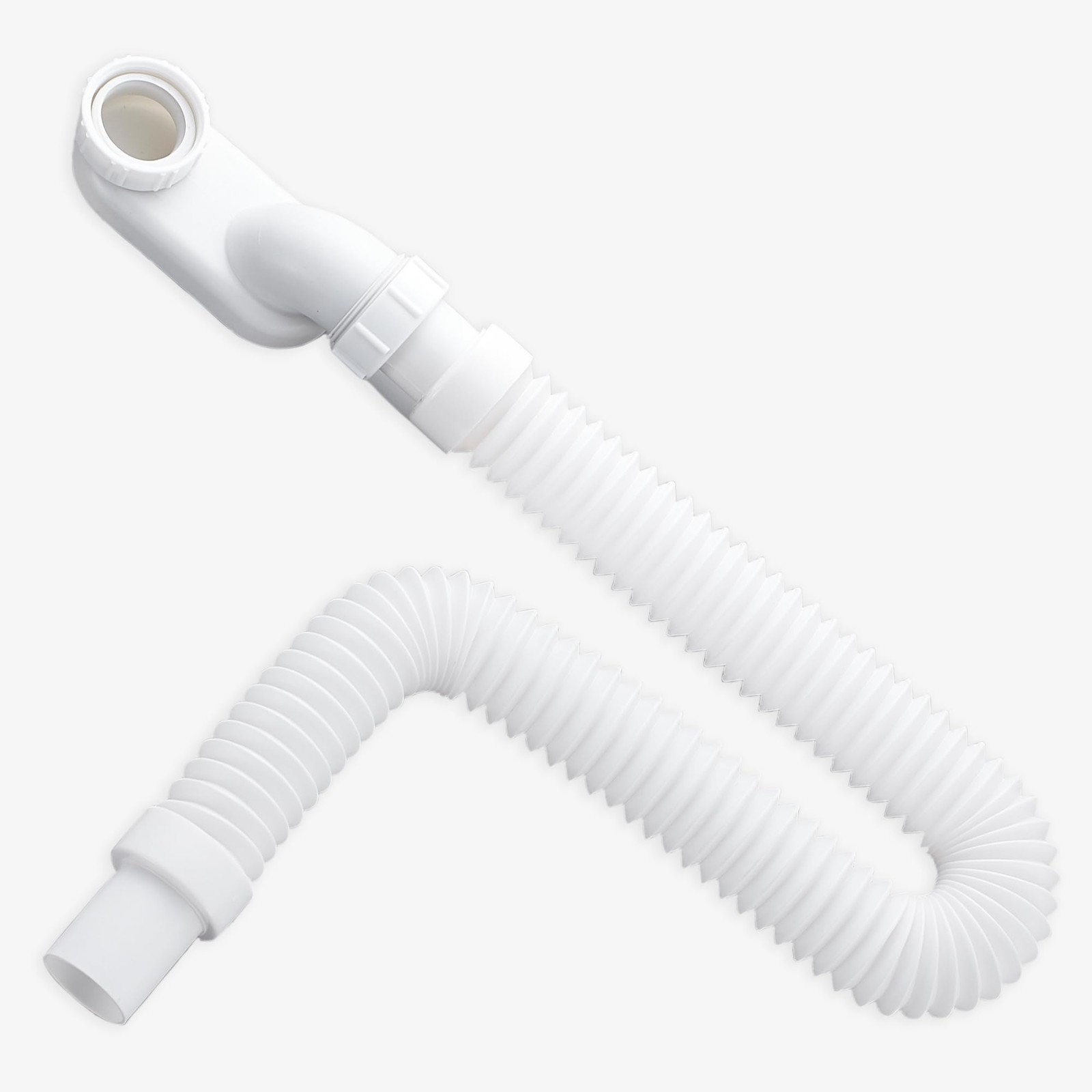 Laute Bathtub Shower Drain Pipe, Flexible Freestanding Tub Kit, 1 White