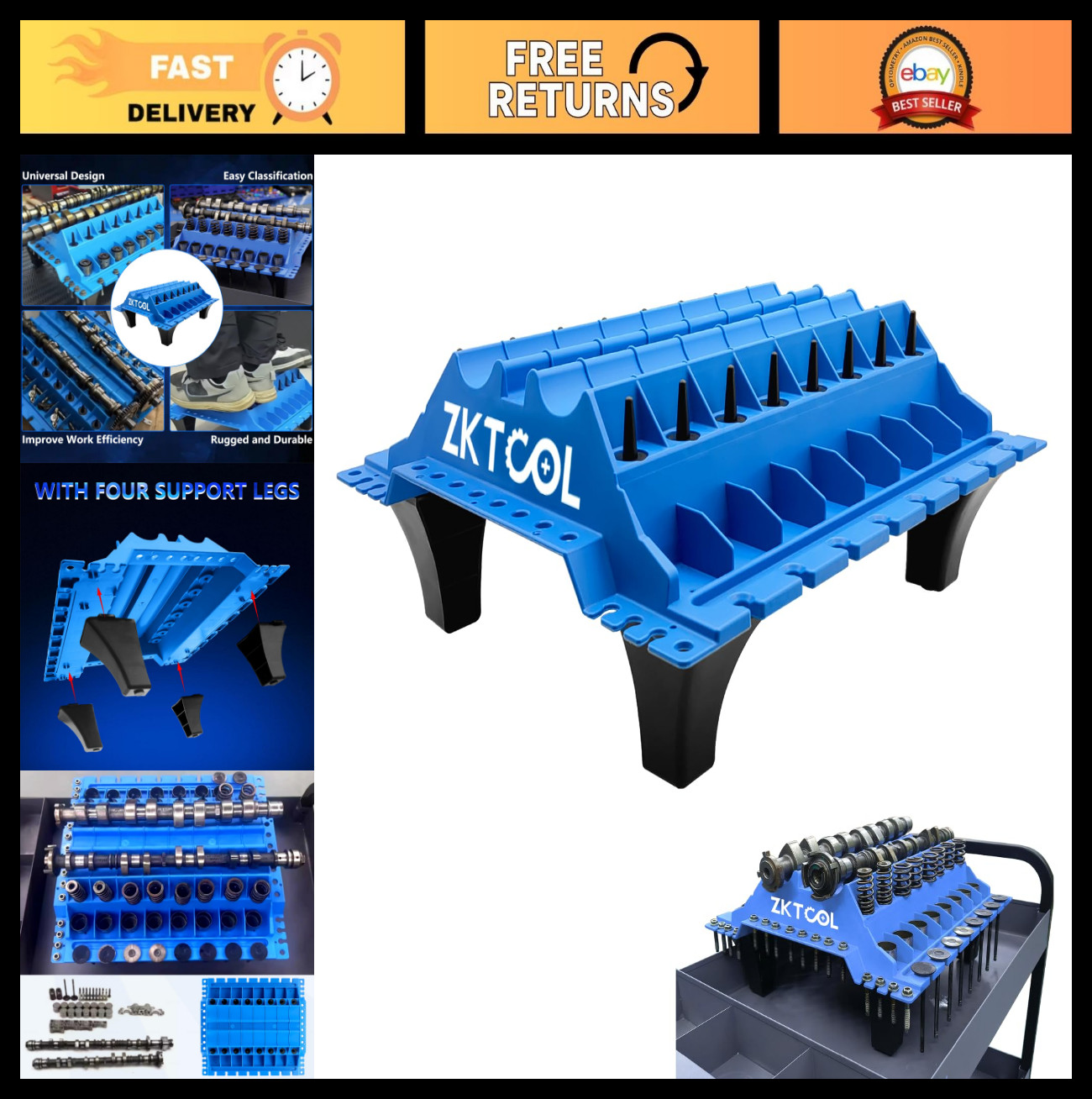 Engine Cylinder Head Organizer Tool | Valvetrain Parts Tray for Car Maintenance
