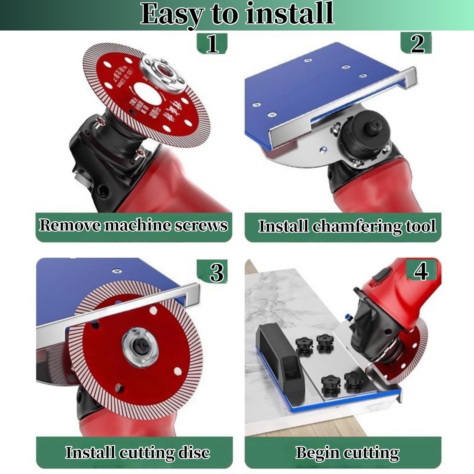 45degree tile chamfering tool, ceramic tile cutting tool, angle grinder attac...