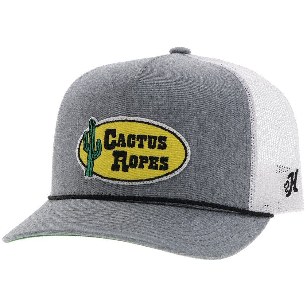 Hooey Cactus Ropes 5-Panel Grey & White Snapback Hat CR111