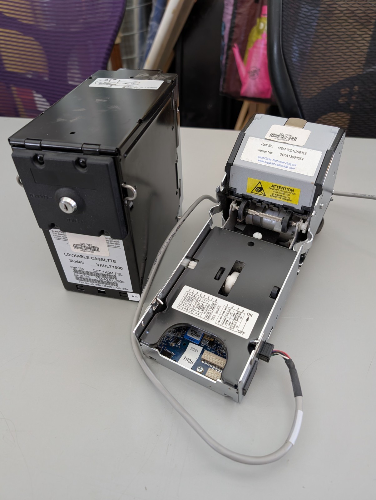 Cashcode CPI Bill Money Validator Acceptor BNA Note MSM EQ MSM3091US8319 Vending