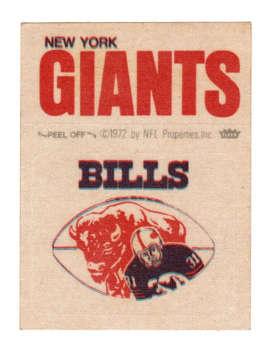 1972 New York Giants And Buffalo BILLS Sticker Decal NFL Football Player RARE