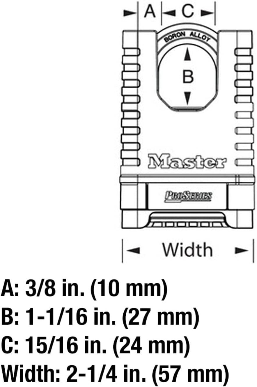 Master Lock Proseries Padlock 2 1/4In Resettable Combination 1Pk PRO GRADE