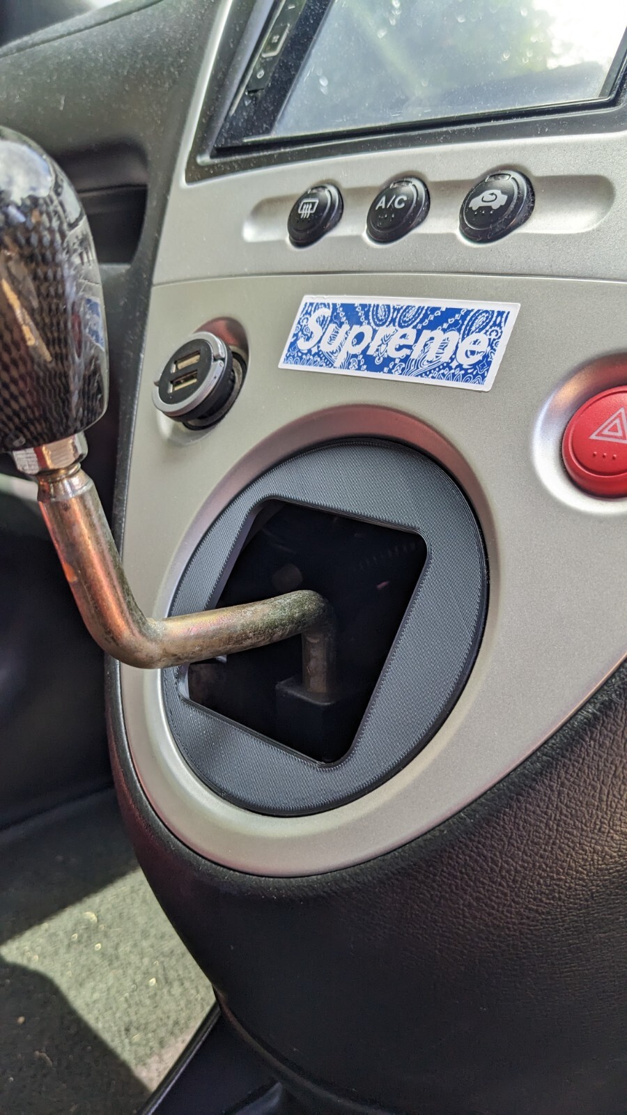 Honda Civic EP3 Type R Gear Shift Boot Delete Plate