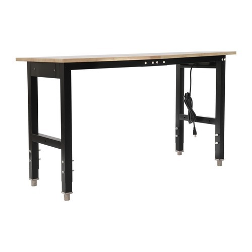 48x20in Heavy-Duty Work Table Adjustable Workbench with Power Outlets 2000 lbs