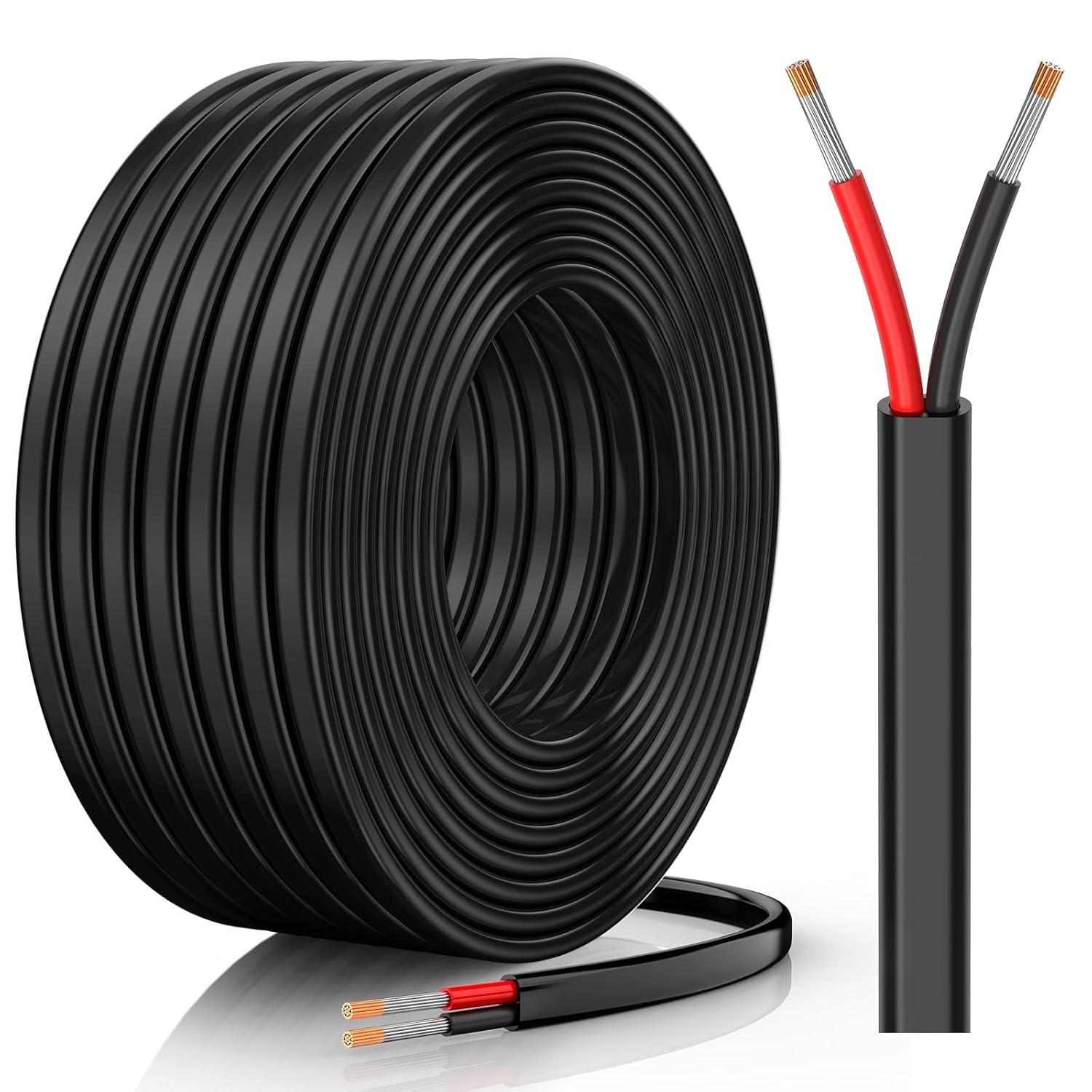 16 Gauge Wire, 16 AWG 2 Conductor Electrical 30FT, Black