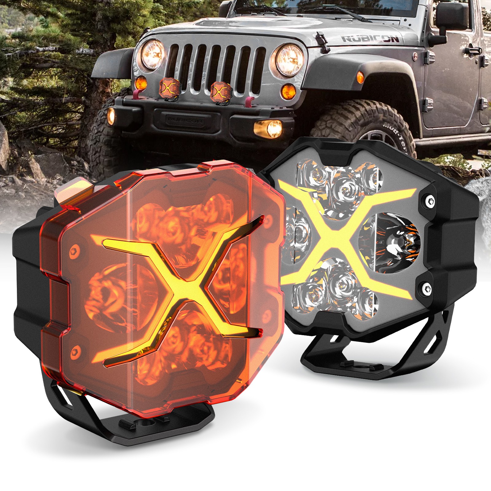 NOVSIGHT X-series 4" LED Pods Light Driving Beam Truck Off-Road SUV ATV UTV Boat