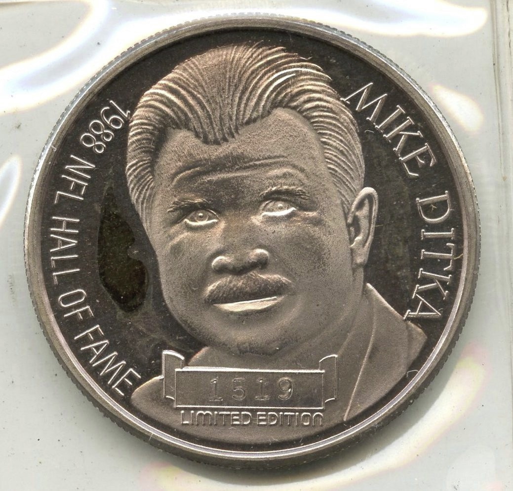 Iron Mike Ditka 1988 NFL Hall of Fame 999 Silver 1 oz Medal Round Sealed - P780