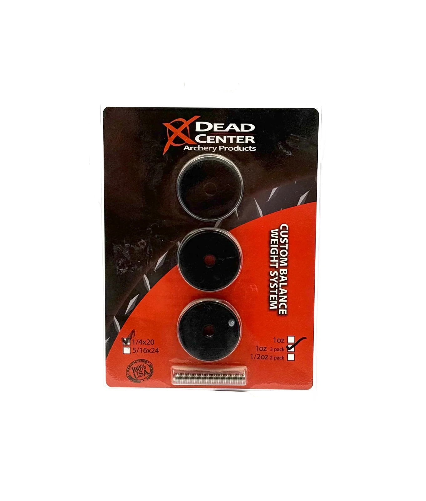 Dead Center Weight System - 1oz 1/4x20 - 3pk Matte Black