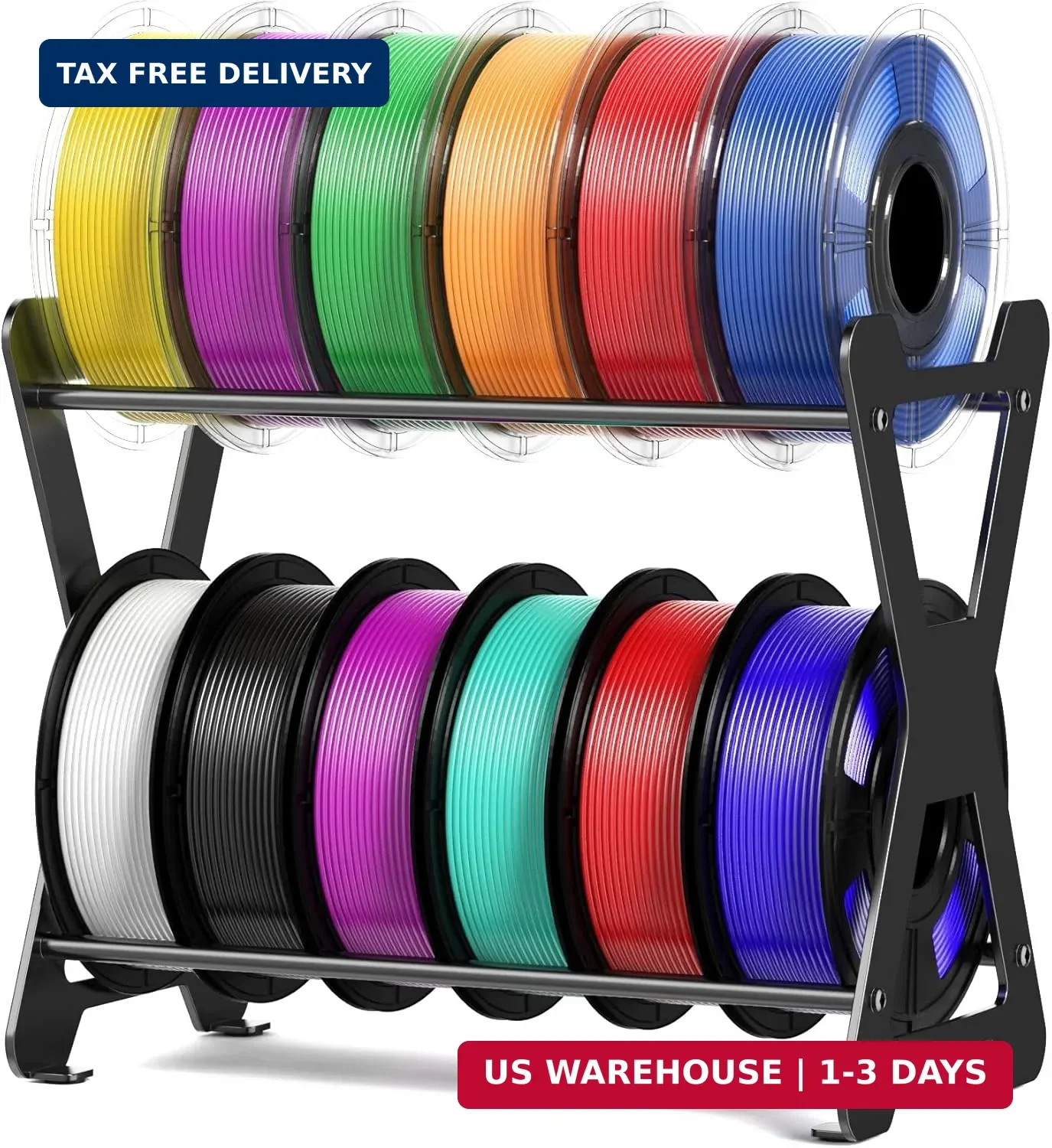 3D Filament Storage Rack, Desktop 3D Printer Filament Organizer, Rolling 3D Fila