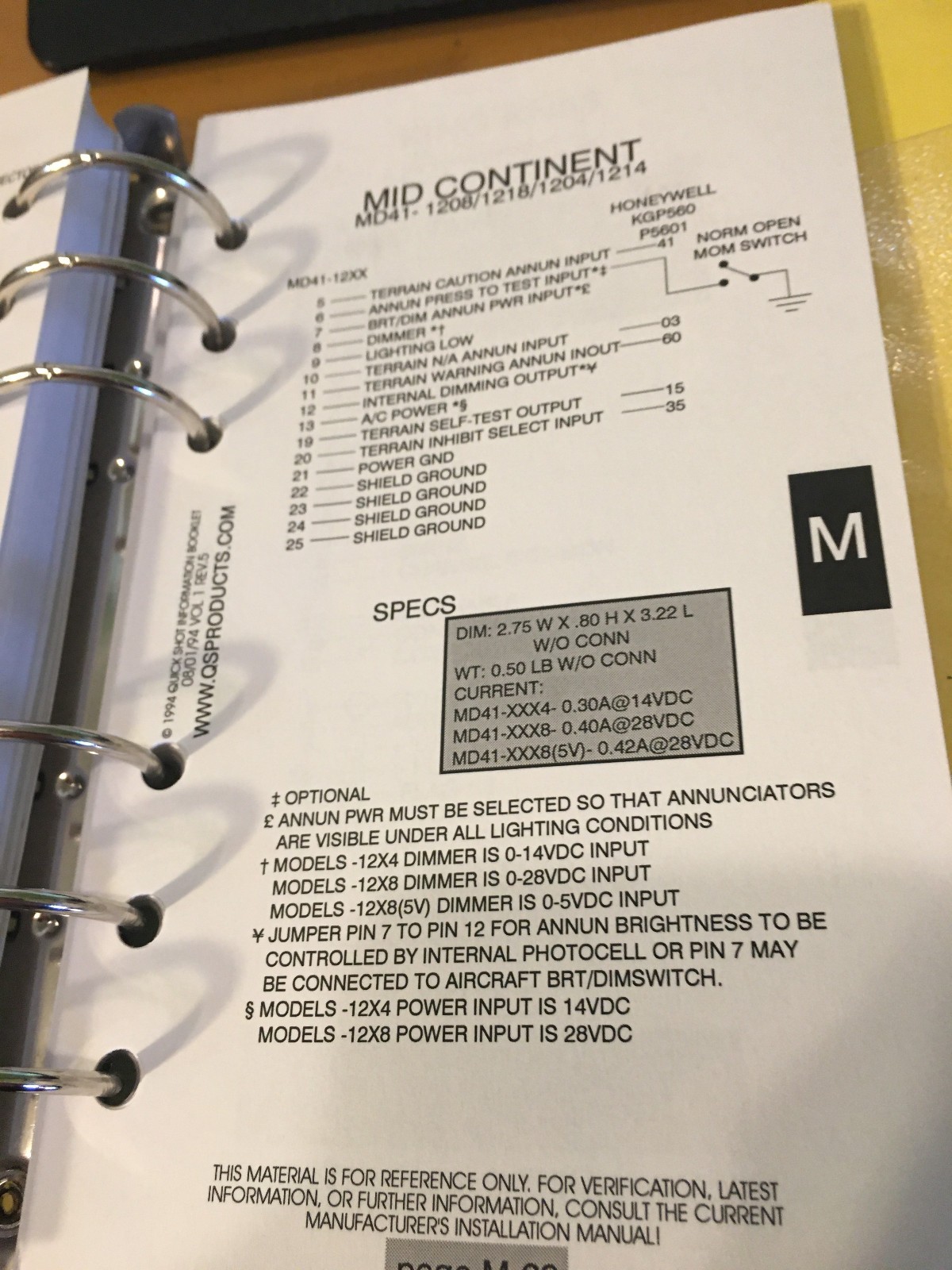 Quick Shot Avionics Installation Reference Manual