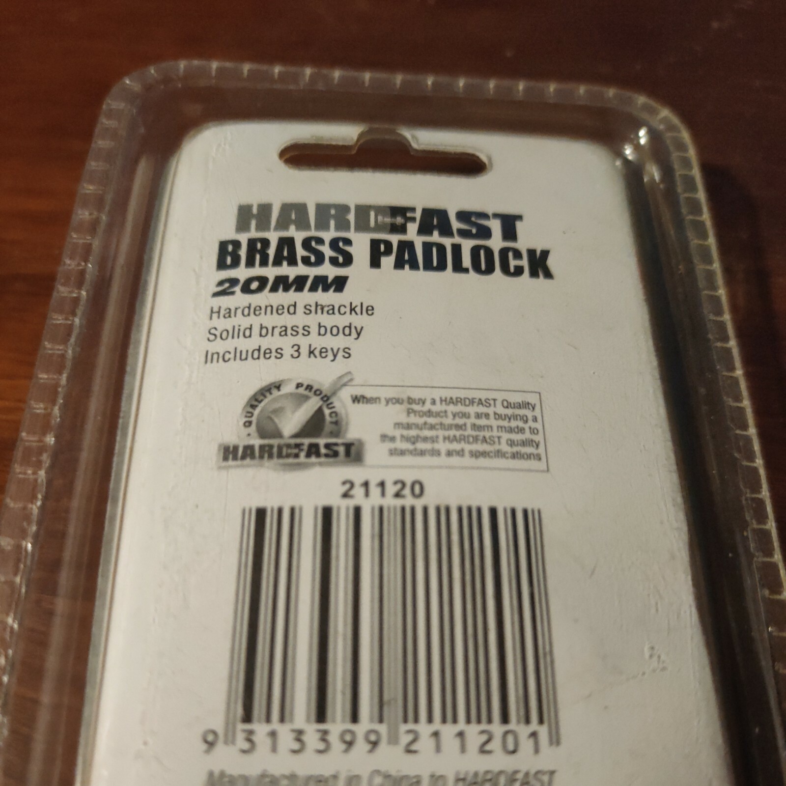 Brass Padlock 20mm Includes Three Keys HardFast