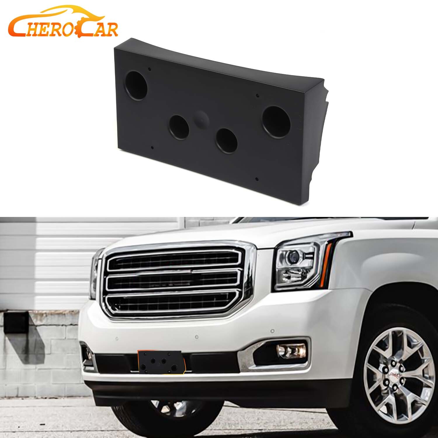 Black Front License Plate Frame Bracket Holder Accessories For 2015-20 GMC Yukon
