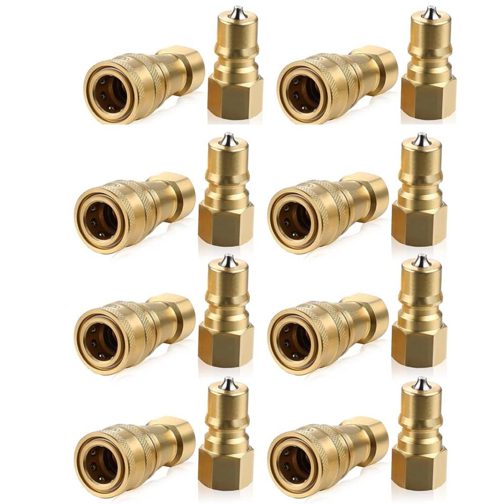 8 Set 1/4" Quick Disconnect Coupler Valve for Carpet Cleaning Wand Truck Mount