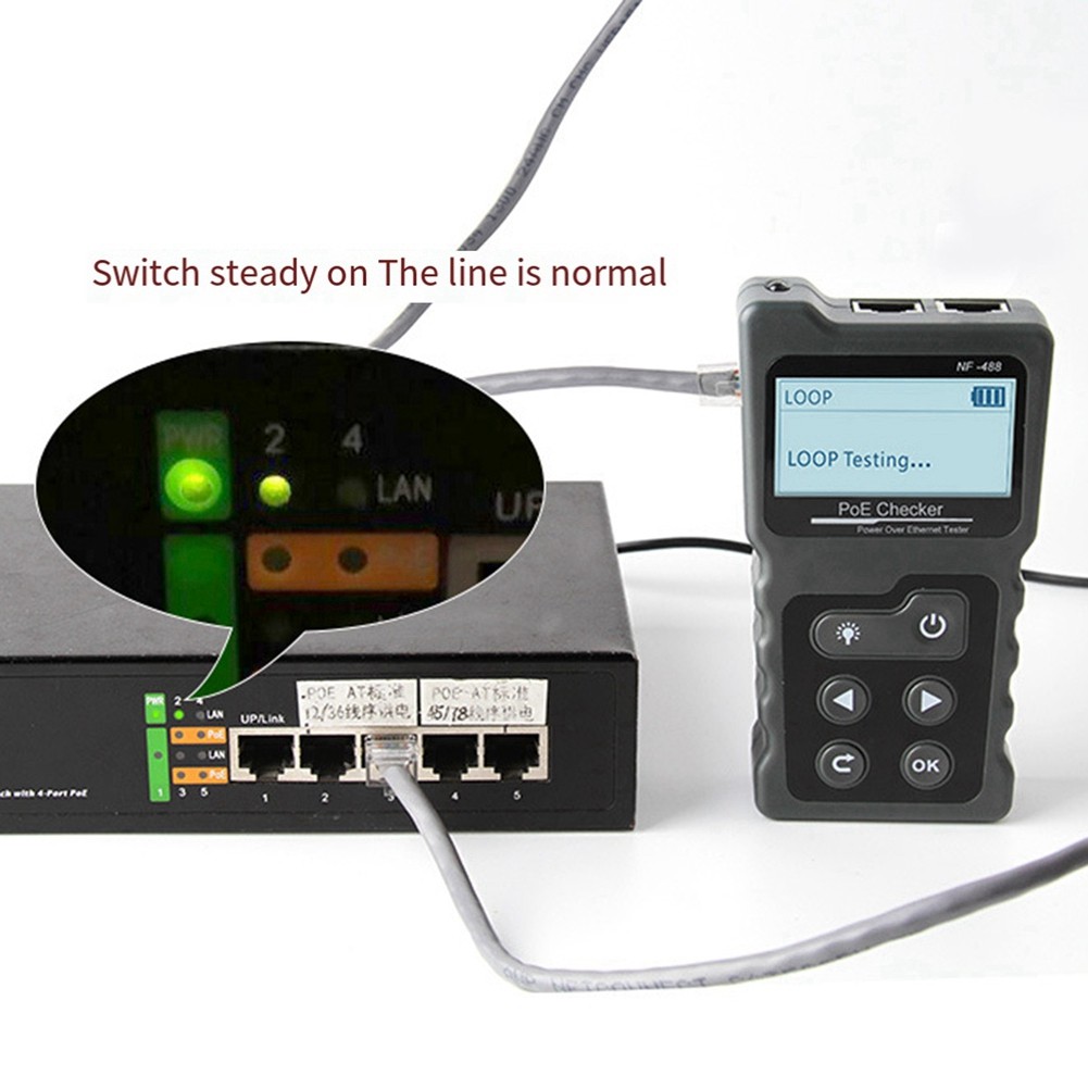 -488 PoE Test Cable Tracker Voltage Checker over the Ethernet Cat54186