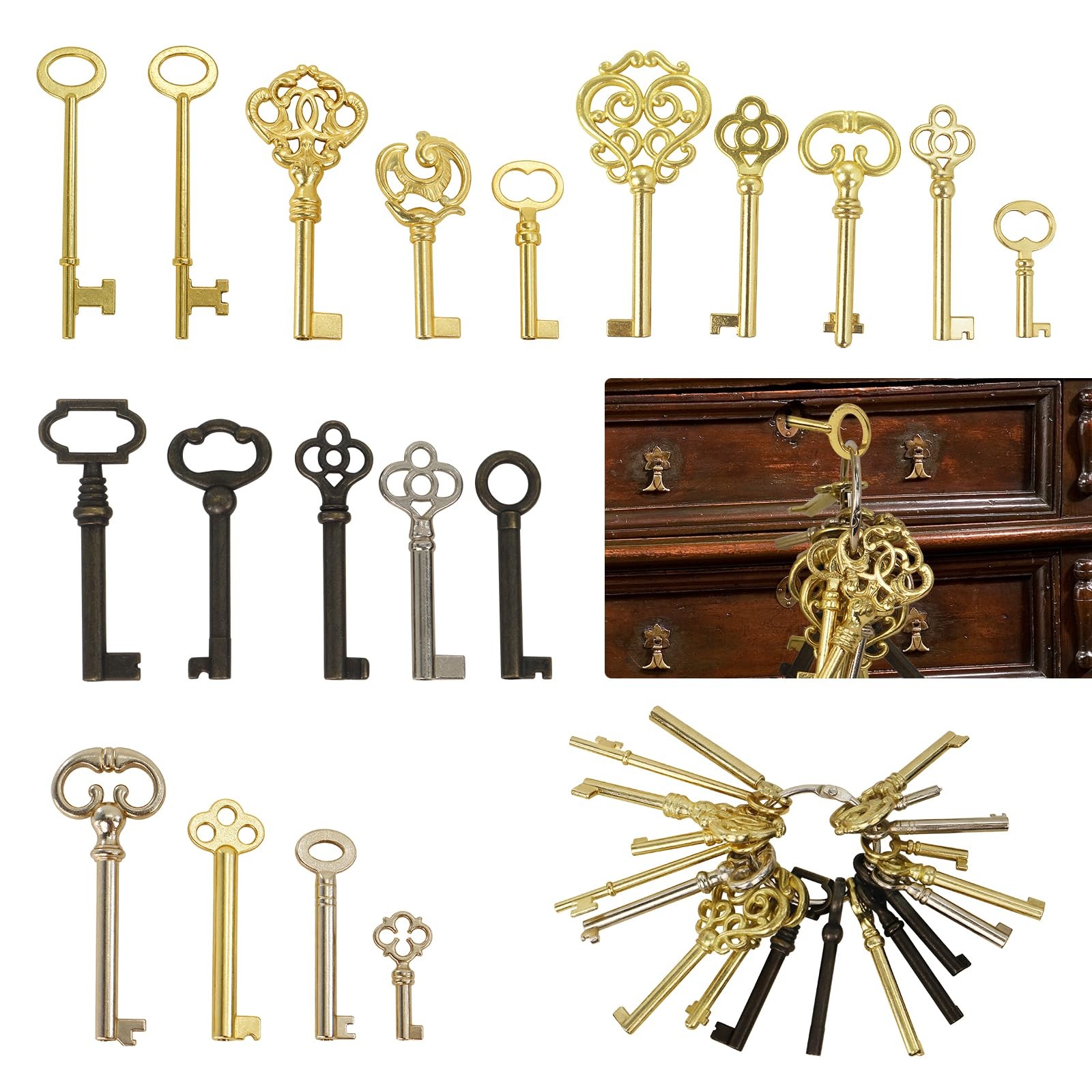 Universal Skeleton Keys Replacement, 19Pcs Most Popular Hollow