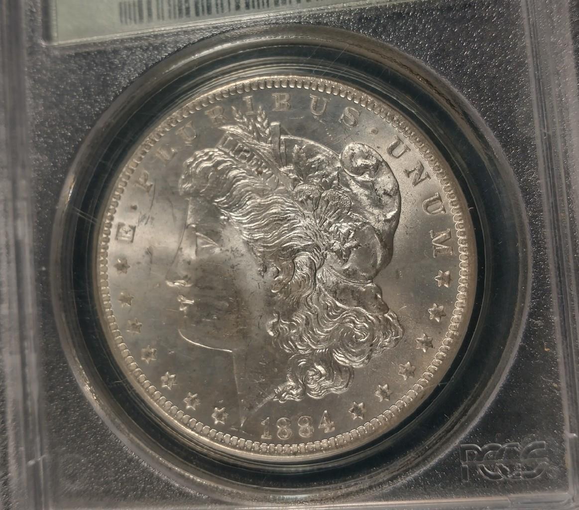 1884-O MORGAN SILVER DOLLAR - PCGS MS63