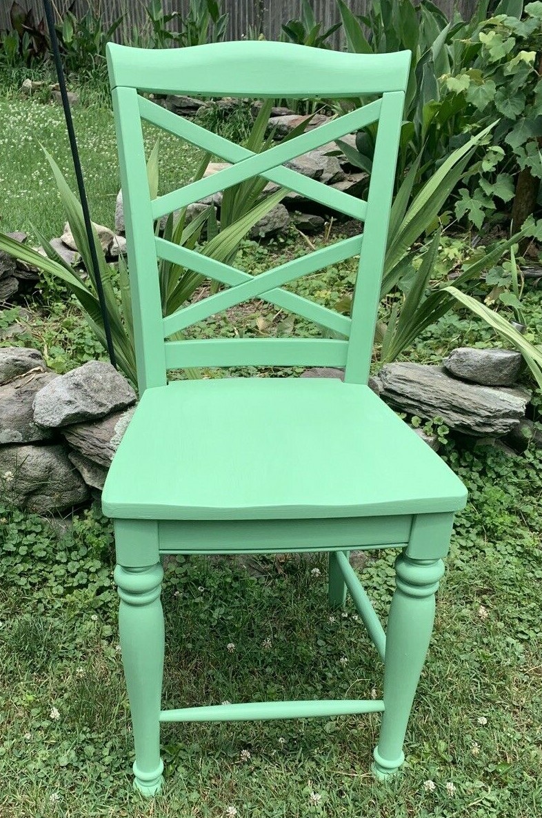 Spring Green Painted Counter Height Chair Pub Height Sturdy 24" seat height