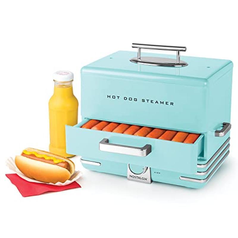 20 Hot Dogs 6 Bun Diner-Style Steamer Cooker Breakfast Sausages Brats Fish Aqua