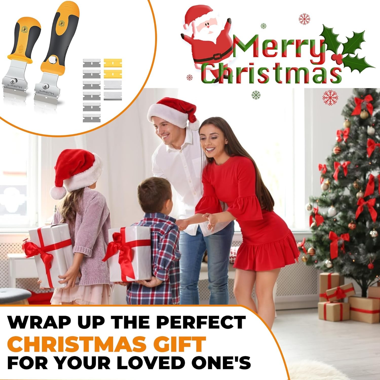 Multi-Purpose Razor Blade Scraper | Set w/ 12 Piece Set, Yellow