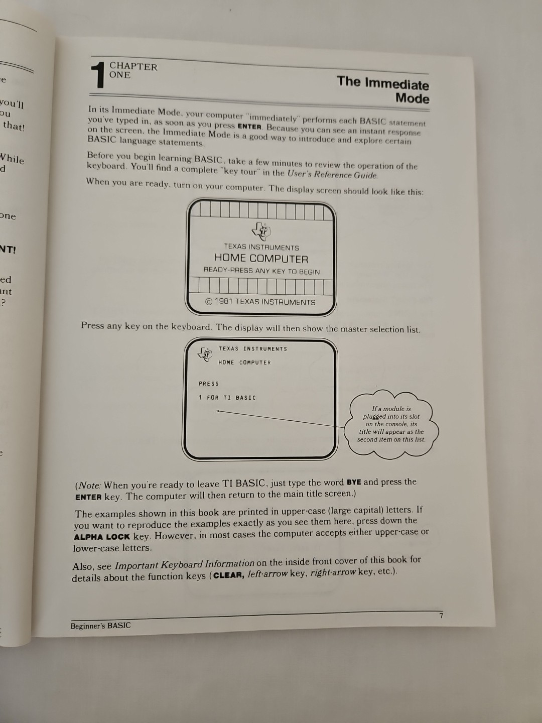 Vintage Texas Instruments TI-99/4A Computer Beginners Basic 1981 paperback Book