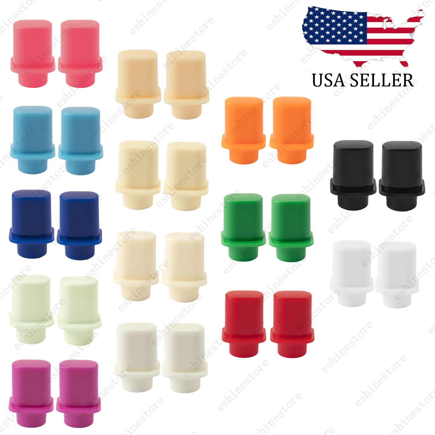 2 Pcs Top Hat Switch Tip Pickup 3-5 Way Switch Knob For Telecaster Multicolor