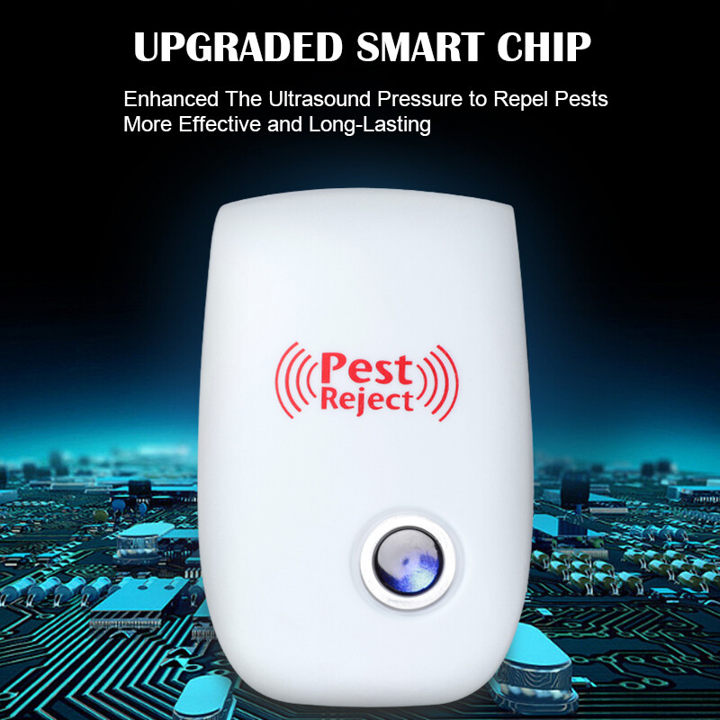 2Pcs Pest Reject Ultrasonic Repeller Home Bed Bug Mites Spider Defender Roaches