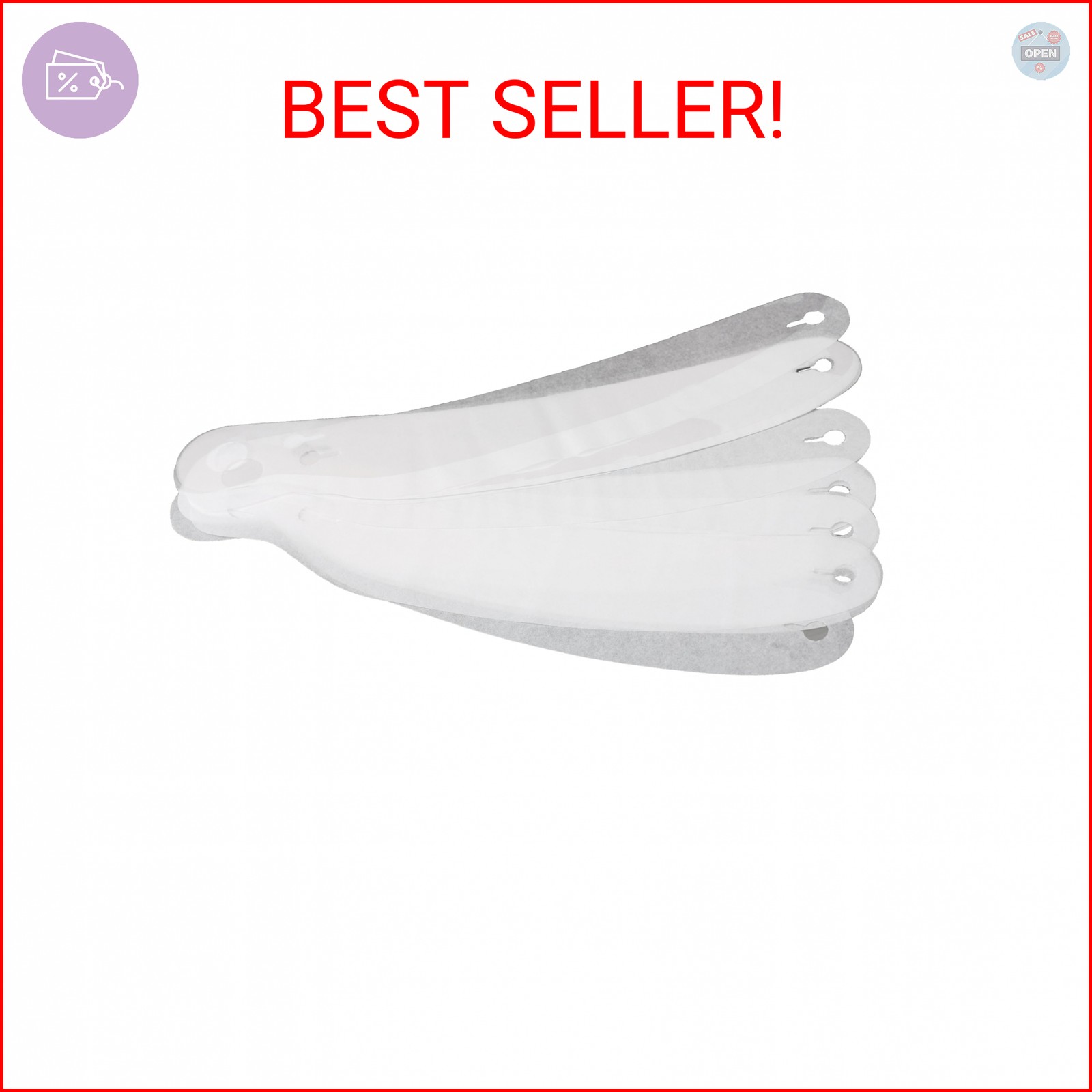 RaceQuip® 203213RQP Helmet Shield Tear Offs 3 mm Clear Plastic - Set of 20