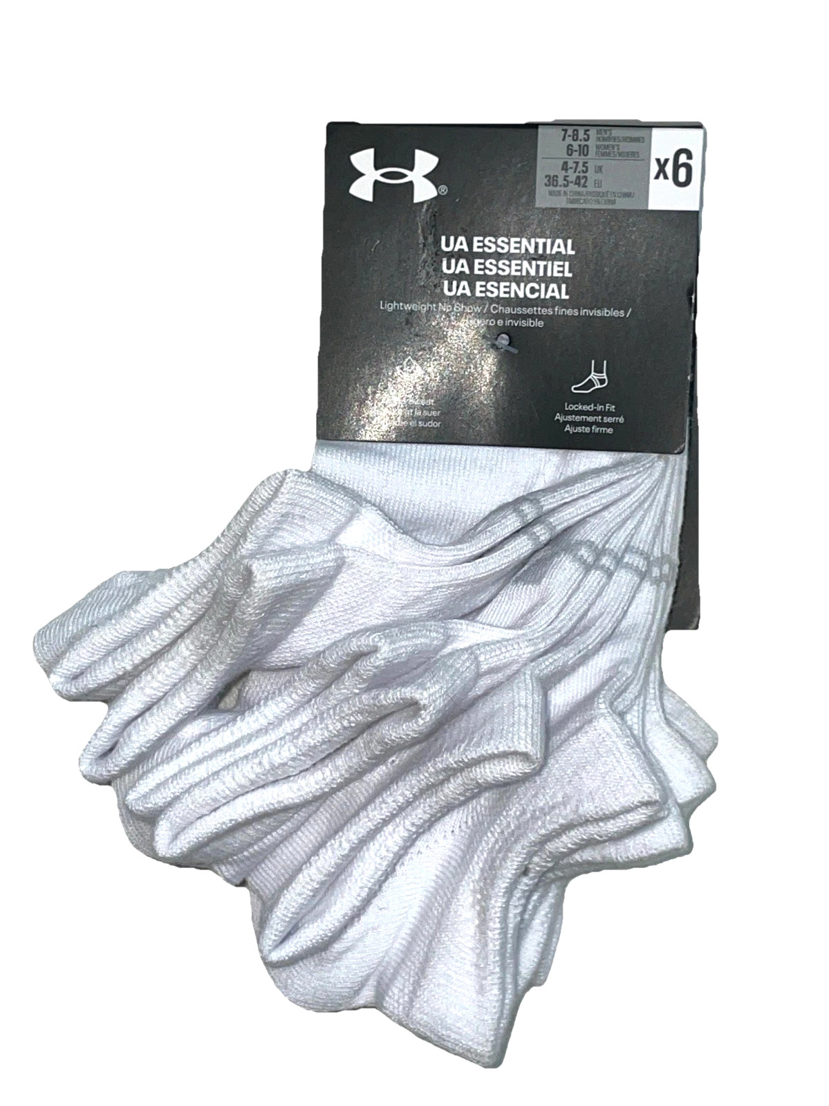 NEW Under Armour ESSENTIAL LIGHTWEIGHT No Show/LowCut Socks; Sz M(7-13) W(6-14)