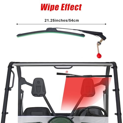 UTV Wiper Kit Hand Operated Manual Windshield Wiper Kit Compatible with