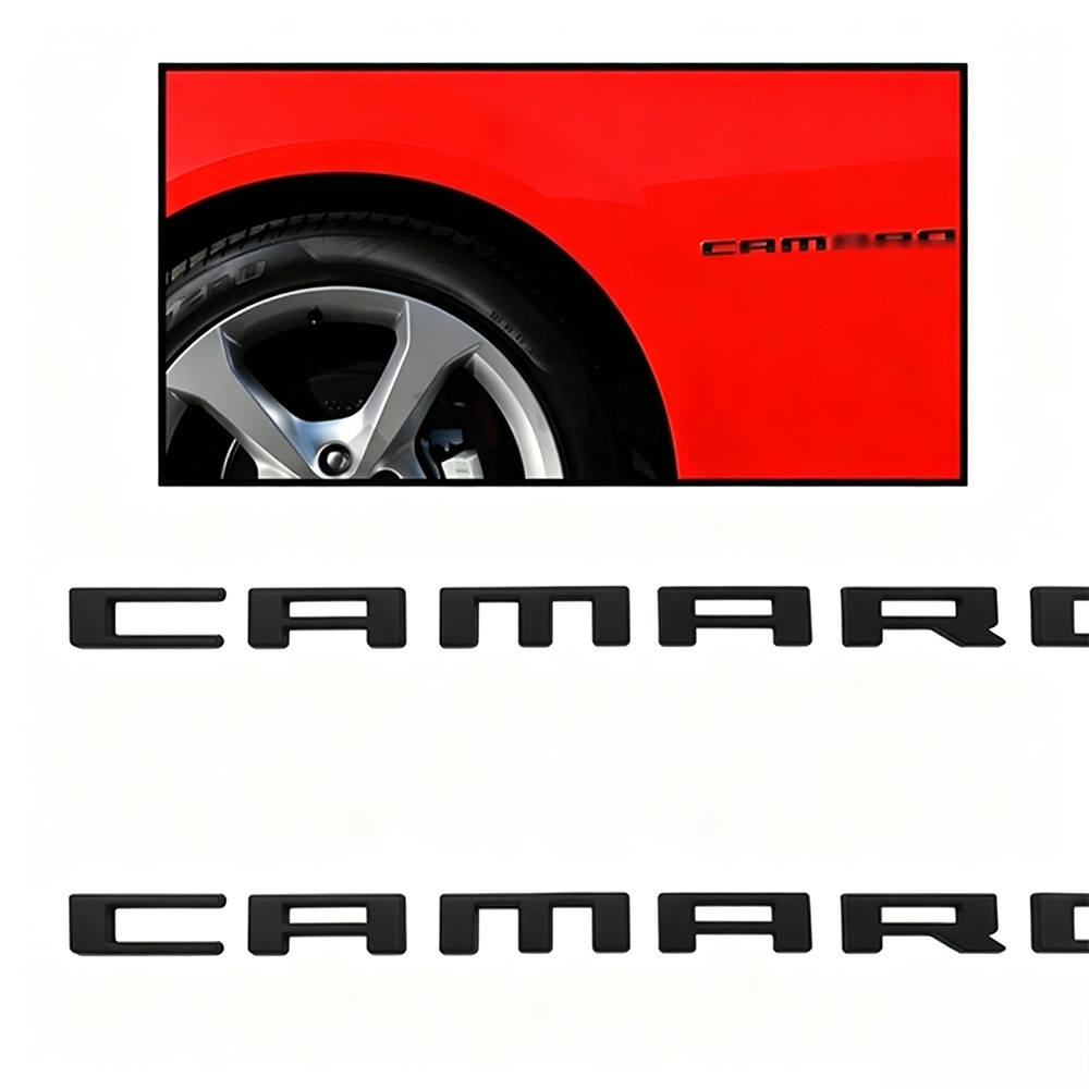 2Pc 3D Nameplate Door Side Emblems For RS SS ZL1 Letters Badge Matte Black 10-15