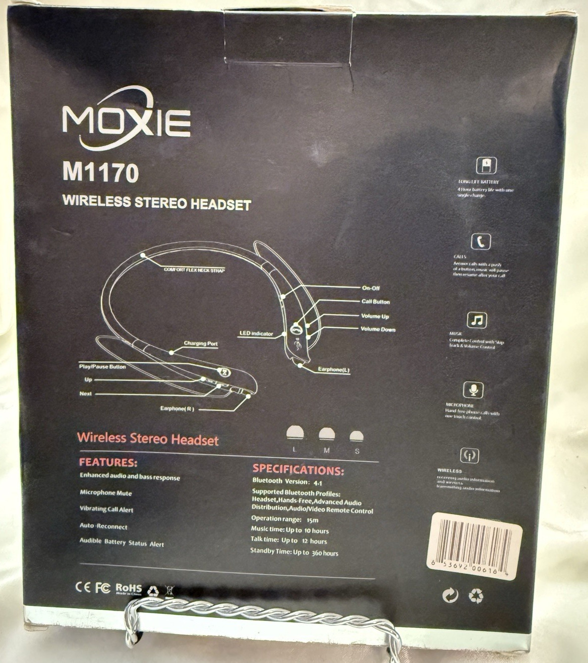 Moxie Bluetooth Wirerless Headset NEW