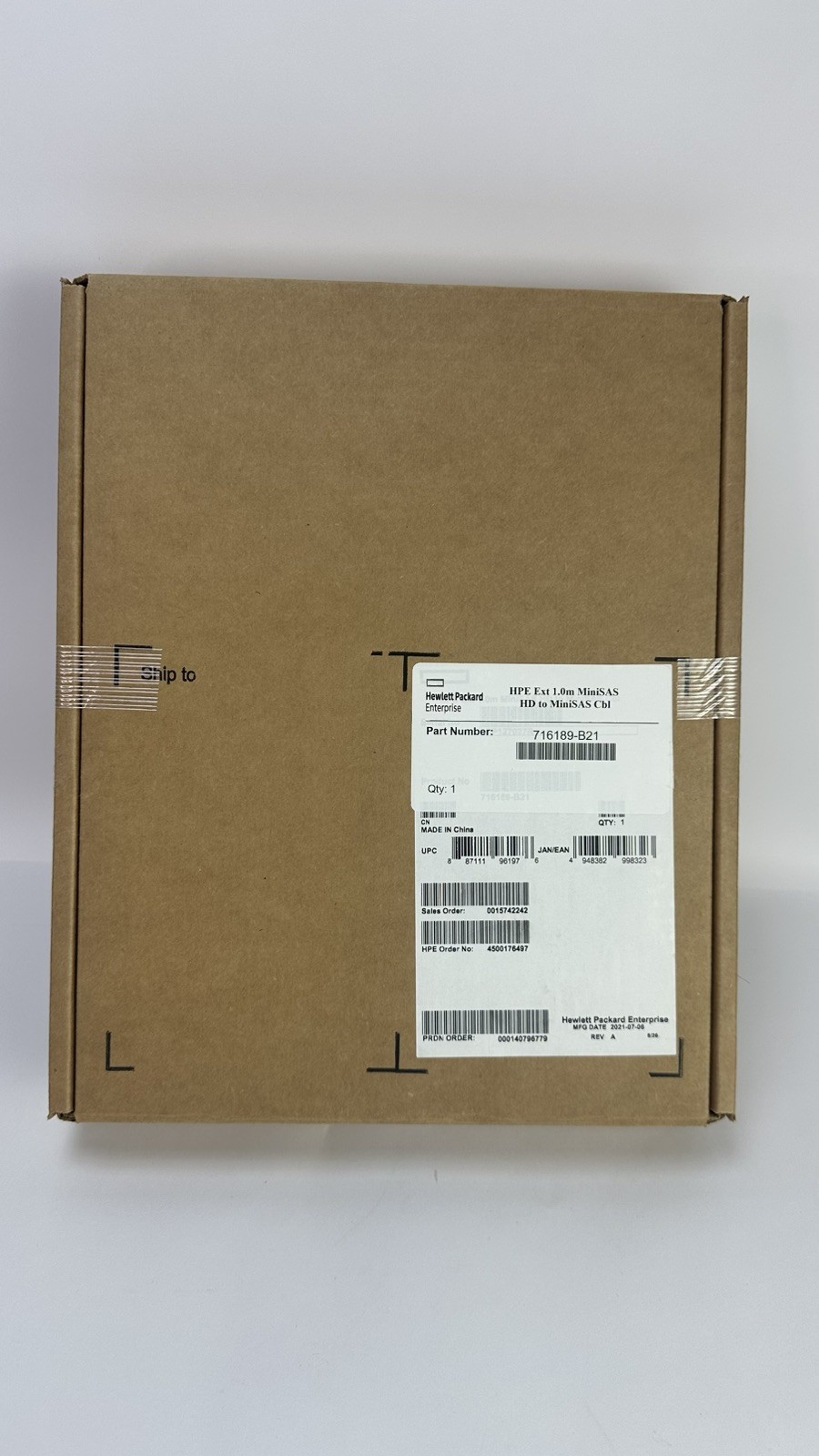 HPE 716189-B21 1.0M External Mini-SAS HD 8644 to MiniSAS Cable SFF-8088 1M HP
