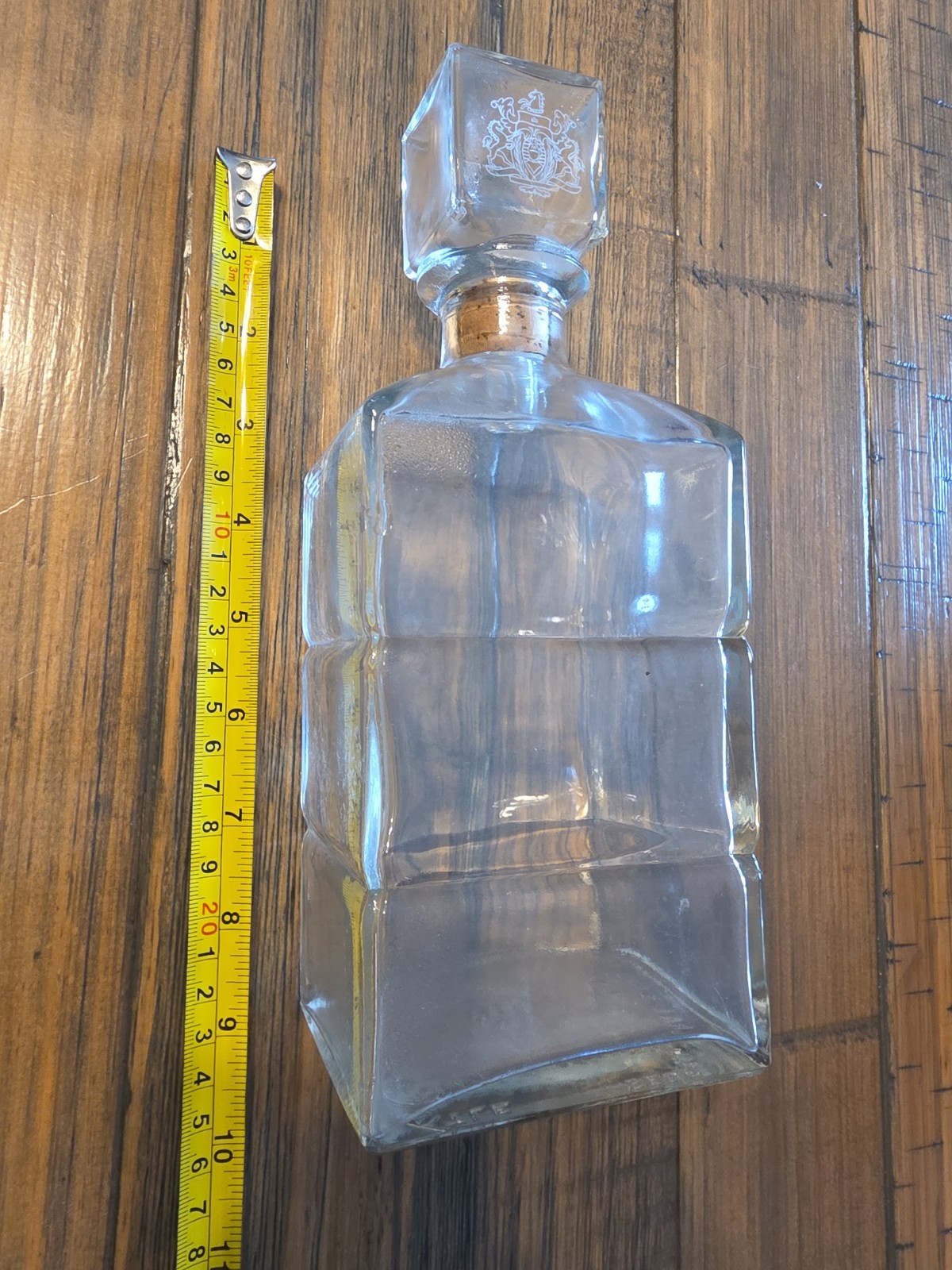 Vintage Whiskey Decanter with Logo on Stopper
