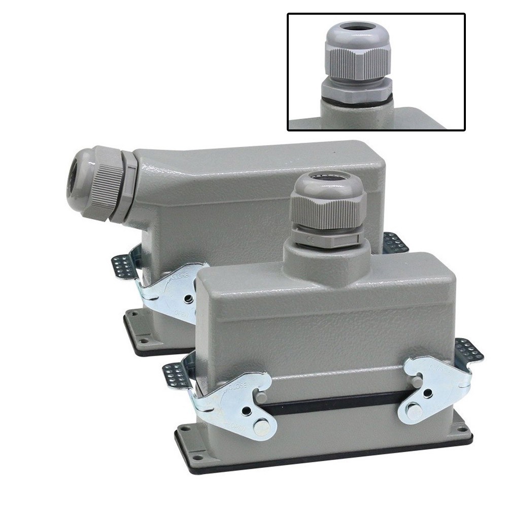 10-Pin Rectangular Aviation Receptacle with IP65 Protection Polycarbonate
