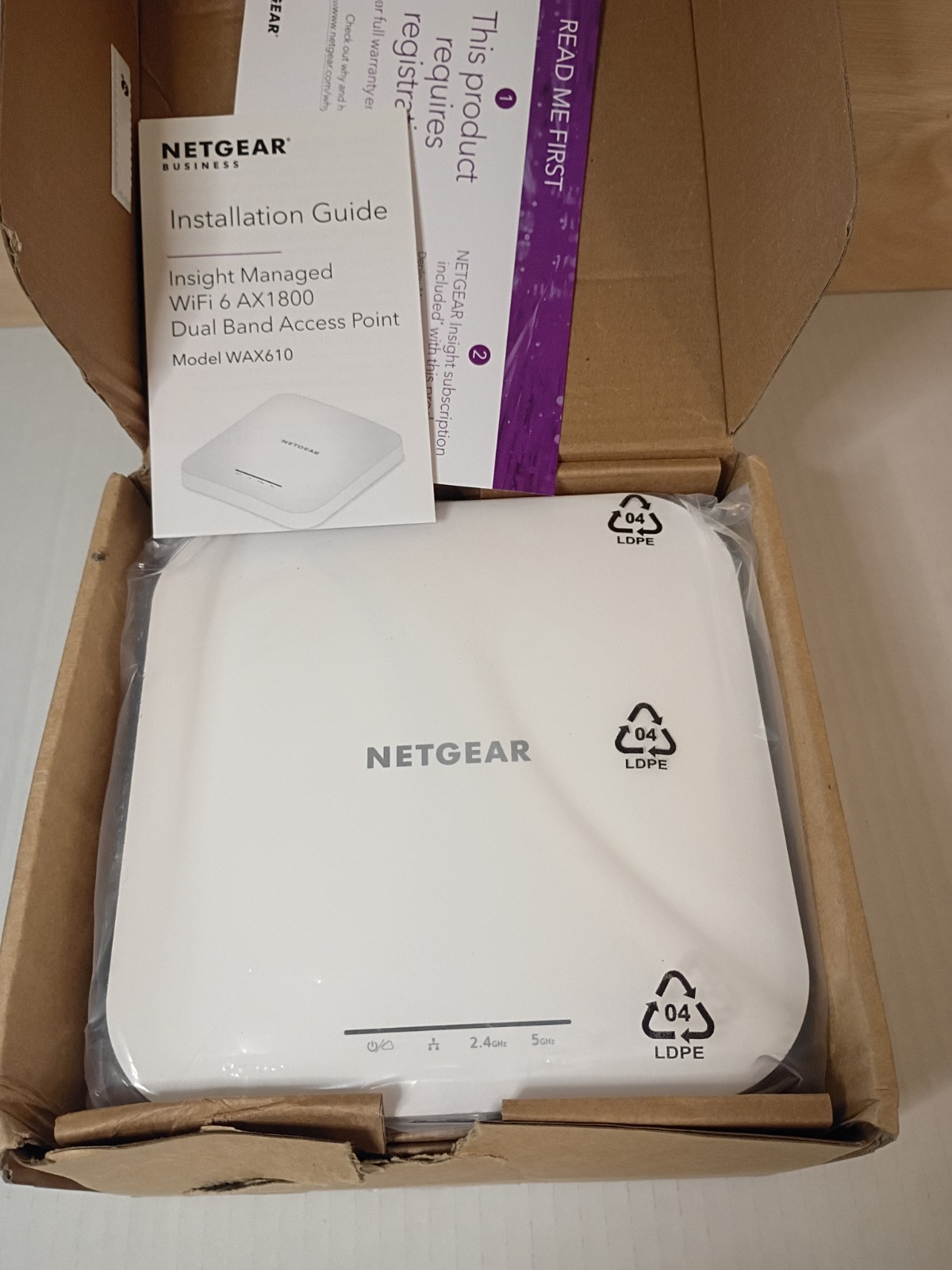 Netgear Insight Managed WiFi 6 AX1800 Dual Band Access Point WAX610PA-New