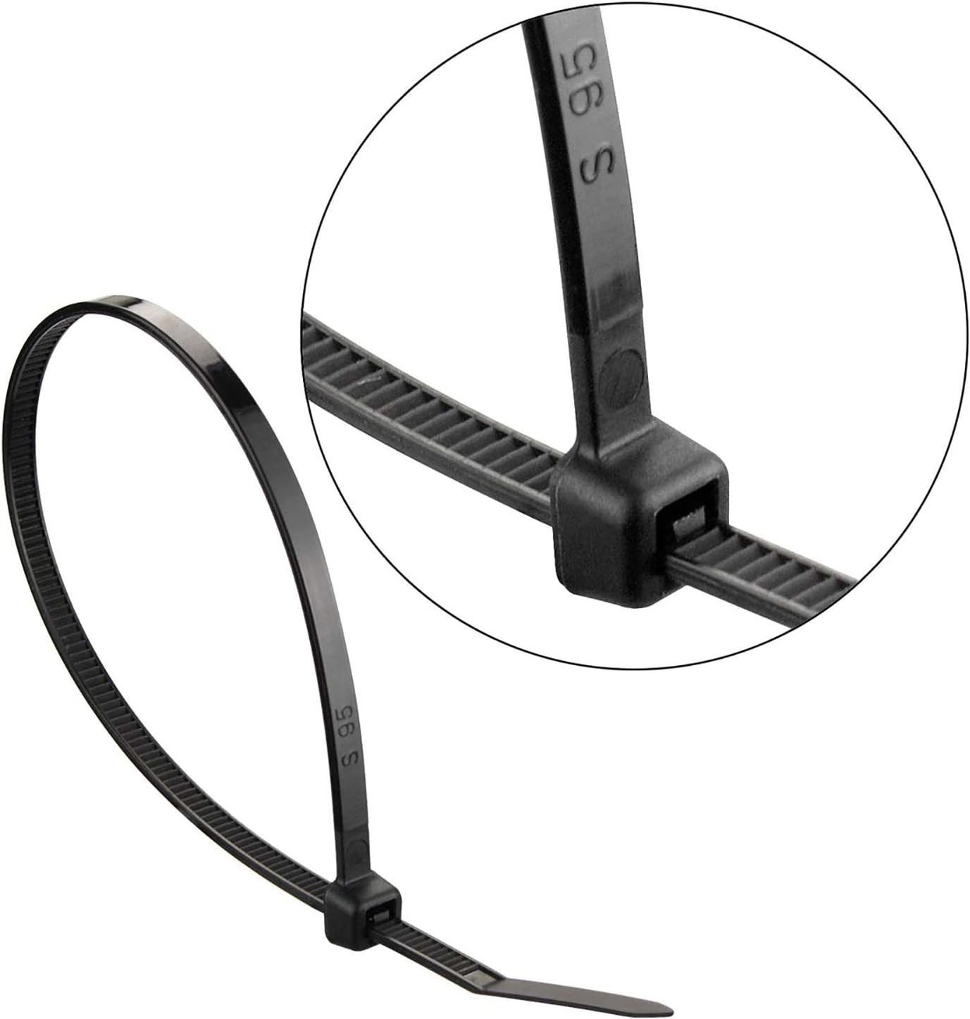 Black Zip Ties 6 Inch 40 Lbs UV resistant Cable Ties 100 Pack | Self-locking,...
