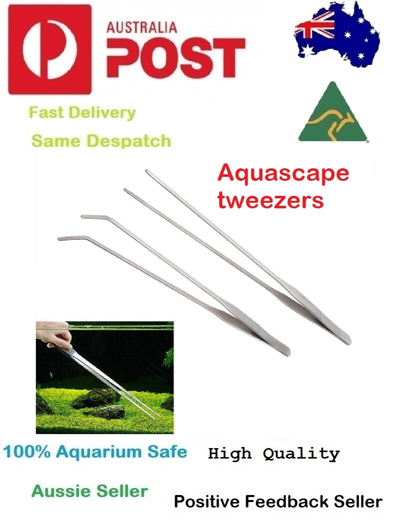 Stainless Steel Aquascape Tweezer Curve Straight Tongs 27cm Planted Tank Tool