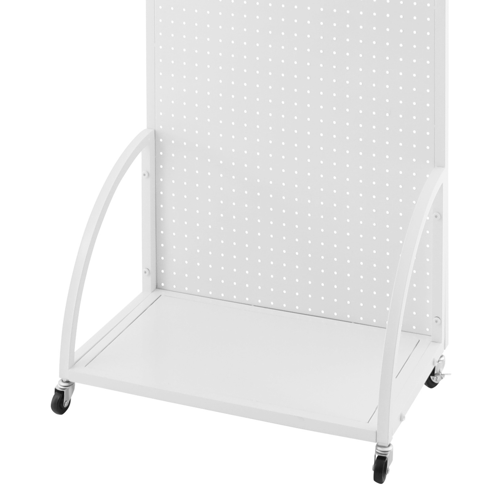 Durable Mobile Pegboard Display Stand with Wheels for Retail & Tools