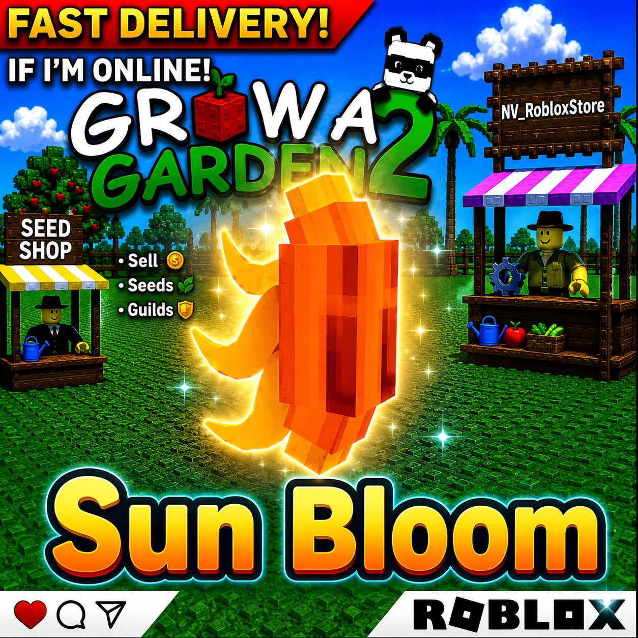 🌱Sun Bloom Seed 🌱 - 🪴Grow A Garden🪴 2 | GAG2 | FAST | EASY
