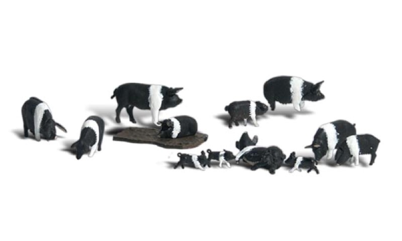 NEW Woodland Scenics Hampshire Pigs HO Train Figures A1864