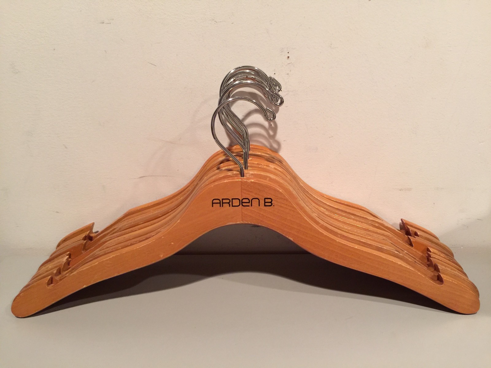 Arden B 10 Pack Wooden Hangers Clothes, Top Hangers VERY RARE OUT OF BUSINESS!