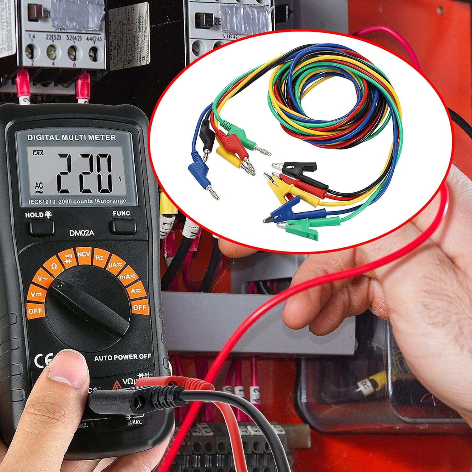 Multimeter Banana Plug to Crocodile Alligator Clip Test Probe, 5PC 4Mm Stackable